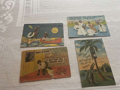 To Greet My Love 1 cent stamp Two Time Love Me Honey Negro Troupe Sportsman in Dixieland Darkeys Prayen Washington 1 cent stamp 
Keywords: Black Americana; Antique;Collectable;eldred;allcpgphotos