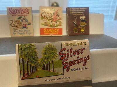 Matchbook Collection Black Americana ? Mammy?s Shanty Matchbook Cover Mammy?s Cafeterias Matchbook & Lew Tendler?s Mammy Waffles
Keywords: Matchbook Collection;Feature Matchbook;Black Americana Matchbook;Advertising Matchbook;Matchbook Sets;eldred;allcpgphotos