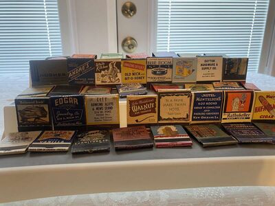 Antique Matchbooks (50) Plus Front Strike Antique Matchbooks
Keywords: Matchbook Collection;Feature Matchbook;Black Americana Matchbook;Advertising Matchbook;Matchbook Sets;eldred;allcpgphotos