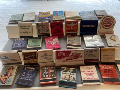 Antique Matchbooks (90) Front Strike Business Matchbooks Ambulance Service Lucky Strikes Bendix Pinup Girl
Keywords: Matchbook Collection;Feature Matchbook;Black Americana Matchbook;Advertising Matchbook;Matchbook Sets;eldred;allcpgphotos