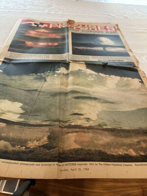 St. Louis Post Dispatch Hydrogen Bomb April 25, 1954
Keywords: St. Louis;Post Dispatch;Newpaper;Headline;Hydrogen Bomb;1954;eldred;allcpgphotos