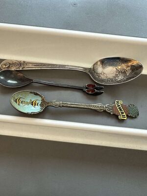Antique Souvenir Spoon Lot (3) Hawaii, Shoes, Wm. & Rogers Silver Plate JF15 Friendship Spoon
Keywords: Antique;Spoon;Souvenir;Hawaii;Shoes;Wm. & Rogers;Silver Plate;Friendship Spoon;eldred;allcpgphotos