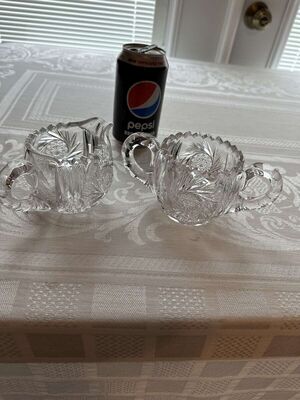 Antique Cut Glass Brilliant Glass Sugar & Creamer Set Crystal Double Handle Creamer & Sugar
Keywords: Antique;Cut Glass;Brilliant Glass;Sugar & Creamer;Crystal Set;Double Handle Sugar Bowl;eldred;allcpgphotos