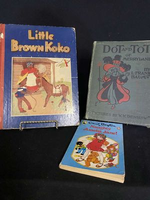 1940 Little Brown Koko, Dot & Tot by Baum, Naughty Amelia Jane Golliwog Graphics 
Keywords: Antique;Collectable;Books;Little Bown Koko;Golliwog;eldred;allcpgphotos
