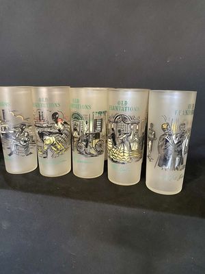 Vintage Barware - (7) Black Americana Old Plantation Glassware & (4) Hobnail Milk Glass Drinking Glasses
Keywords: Vintage;Barware;Black Americana;Plantation;Milk Glass;Hobnail Glass;eldred;allcpgphotos