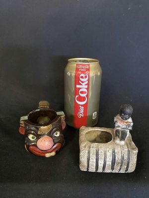 (2) Vintage Black Americana Japan Ashtrays - Black Clown Ashtray & Black Boy on Cotton Bale Ashtray
Keywords: Vintage;Black Americana;Ashtray;Japan;Clown;Cotton Bale;eldred;allcpgphotos