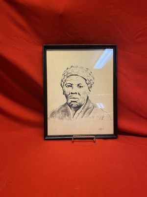 Vintage 1987 Framed Mammy Pencil Drawing 
Keywords: Black Americana;Antique;Collectable;Vintage;Mammy;Drawing;eldred;allcpgphotos