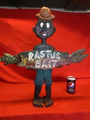 Vintage Black Americana Tom Breen Folk Art Wooden Carving, Rastus Bait, Signed Tom Breen, Greenville, N.H.
Keywords: Vintage;Black Americana;Tom Breen;Folk Art;Rastus Bait;Wooden Carving;eldred;allcpgphotos