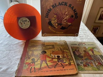 Collectable Vintage Black Americana Records & Book - Kellogg's Story Book of Games, Little Black Sambo Caravan Records & RCA Little Black Sambo & The Twins 
Keywords: Antique;Vintage;Collectable;Black Americana;Little Black Sambo;Record;Cereal Premium;eldred;allcpgphotos