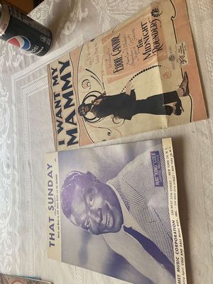 Black Americana Sheet Music - I Want My Mammy & Nat King Cole, That Sunday
Keywords: Antique;Vintage;Black Americana;Sheet Music;Mammy:Nat King Cole;eldred;allcpgphotos